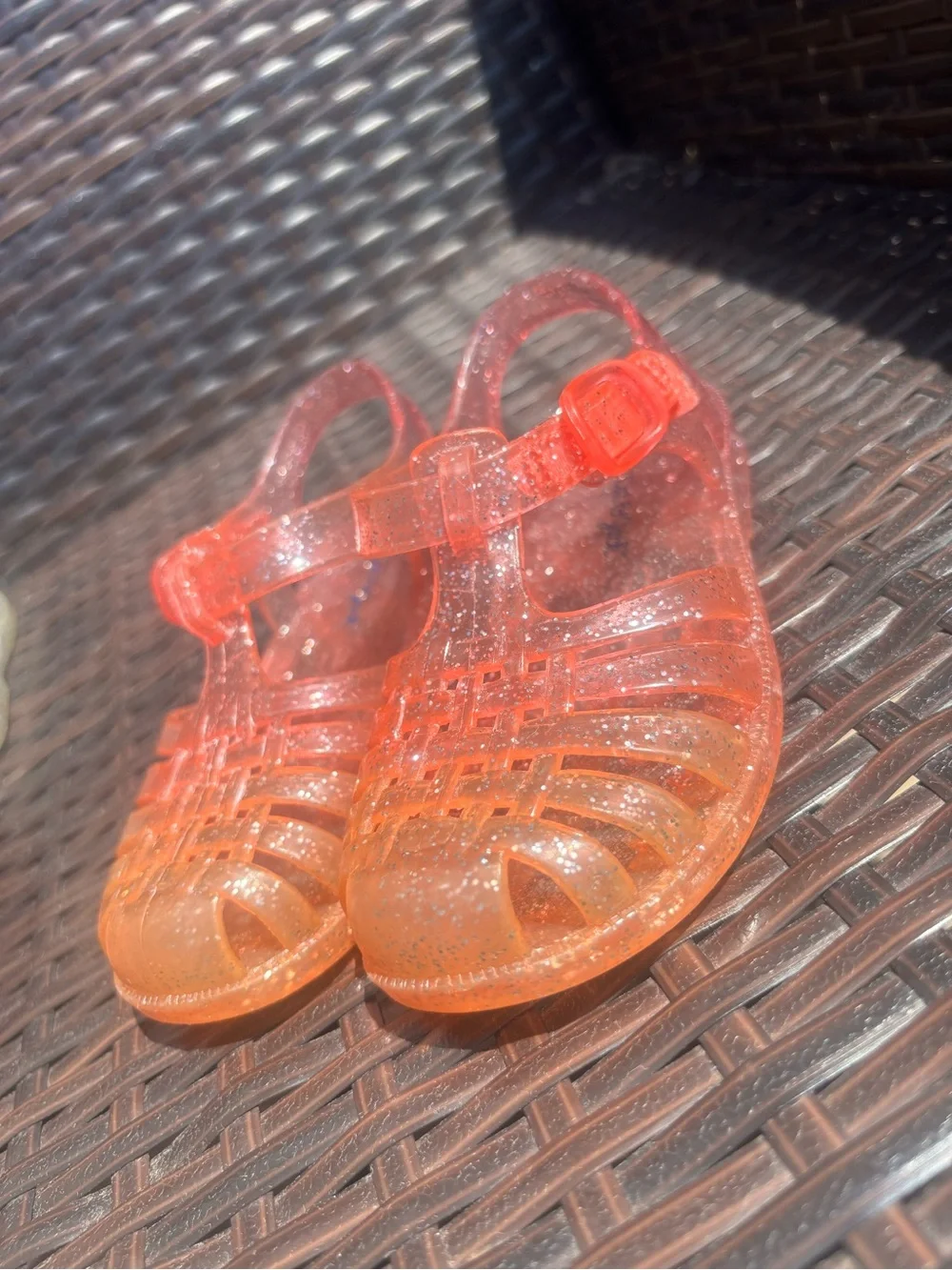 Kids Cat & Jack Jelly Sandals toddler Size 8c - Hook and Loop Pink/Purple/Clear